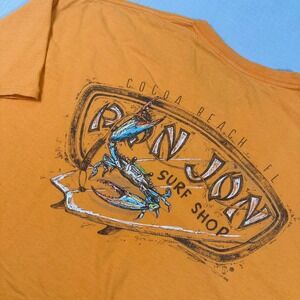 Ron Jon Surf Shop Cocoa Beach Florida Orange Graphic T Shirt Mens XL Blue Crab